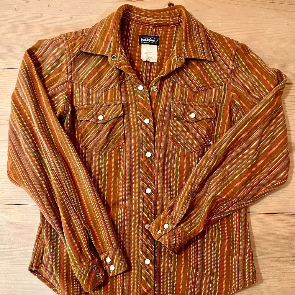 Patagonia Organic Cotton Western Snap Stripe Rhythm Shirt